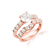 14K Gold Lab Grown Diamond Engagement Band Ring Set (Available in Yellow/Rose/White Gold)