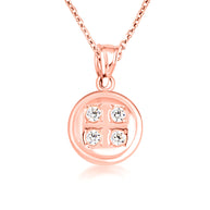 Gold Diamond Button Pendant Necklace (Available in Yellow/Rose/White Gold)