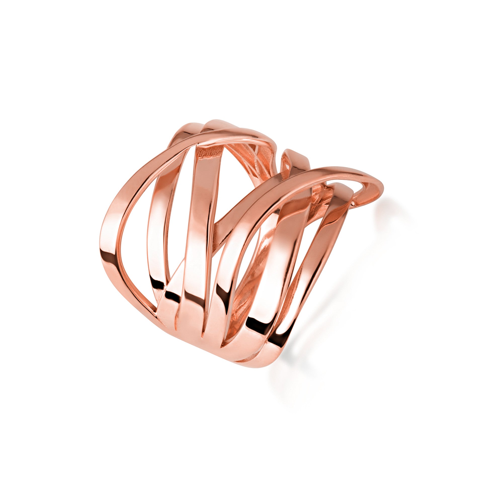 Gold Multi Row Wavy Ring (Available in Yellow/Rose/White Gold)