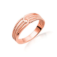 Gold Multi-Row Beaded Band Ring (Available in Yellow/Rose/White Gold)