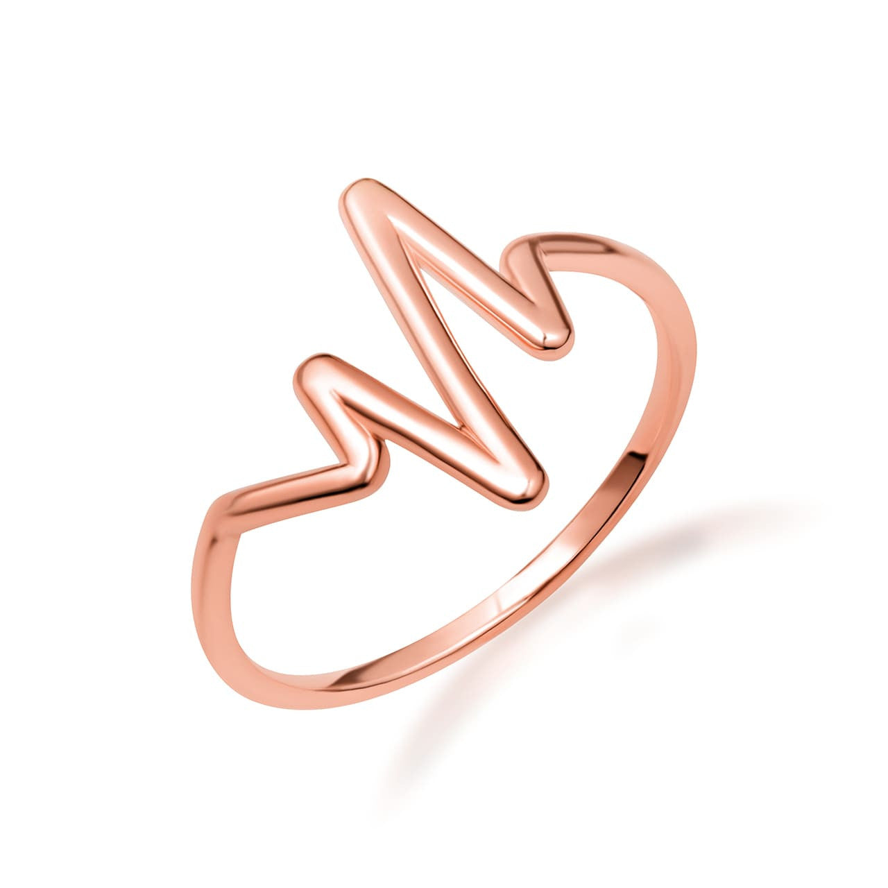 Gold Heartbeat EKG Pulse Ring (Available in Yellow/Rose/White Gold)