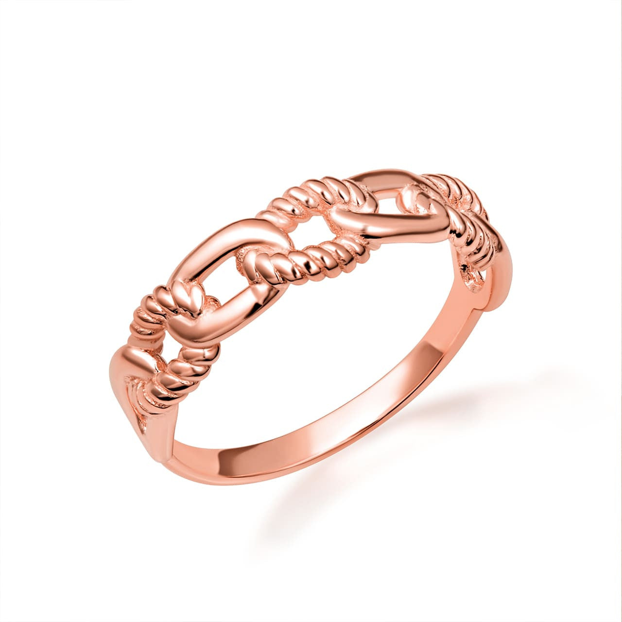 Gold Chain Link Band Ring (Available in Yellow/Rose/White Gold)