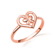 Gold Butterfly Heart Love Ring (Available in Yellow/Rose/White Gold)