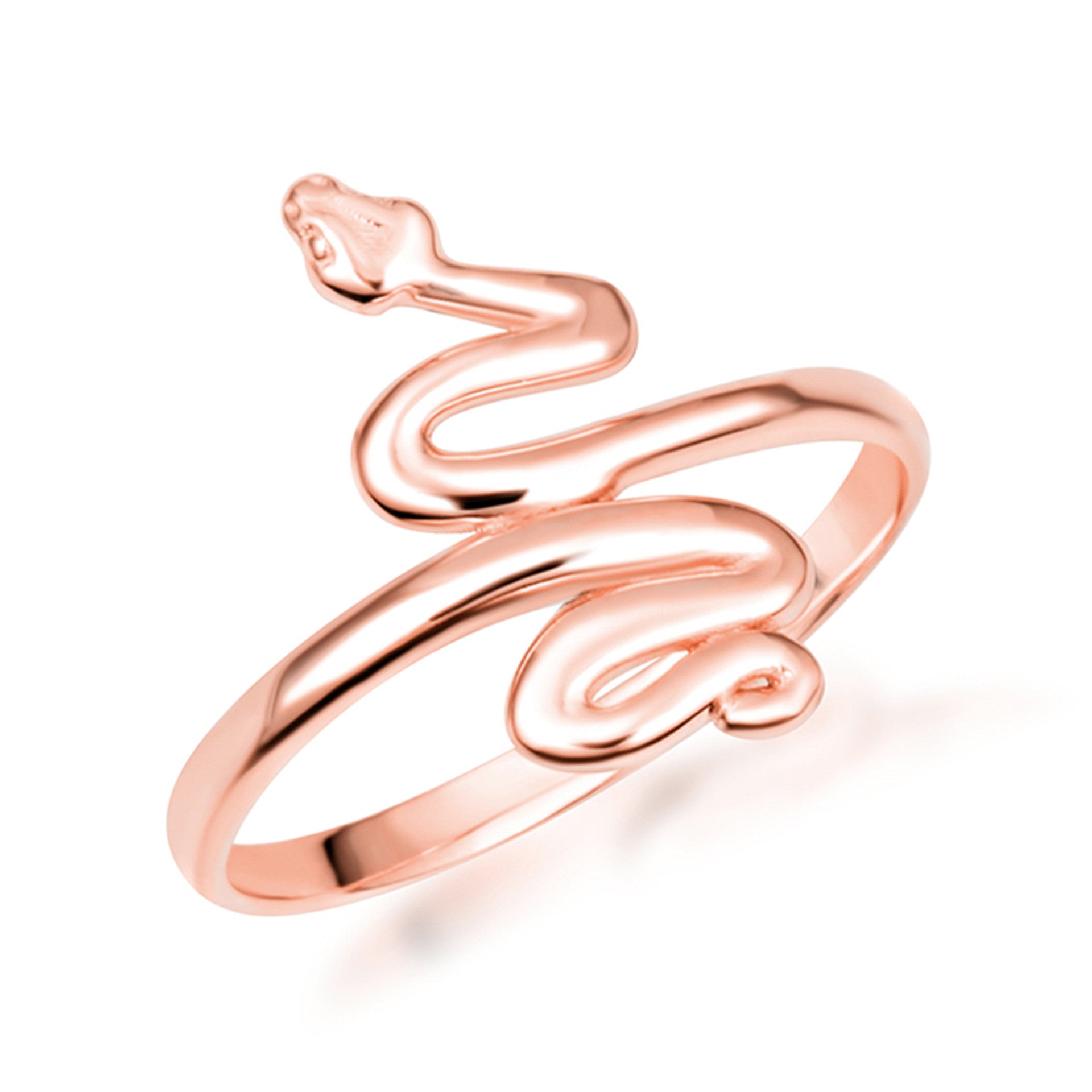 Gold Coiled Serpent Snake Band Ring (Available in Yellow/Rose/White Gold)