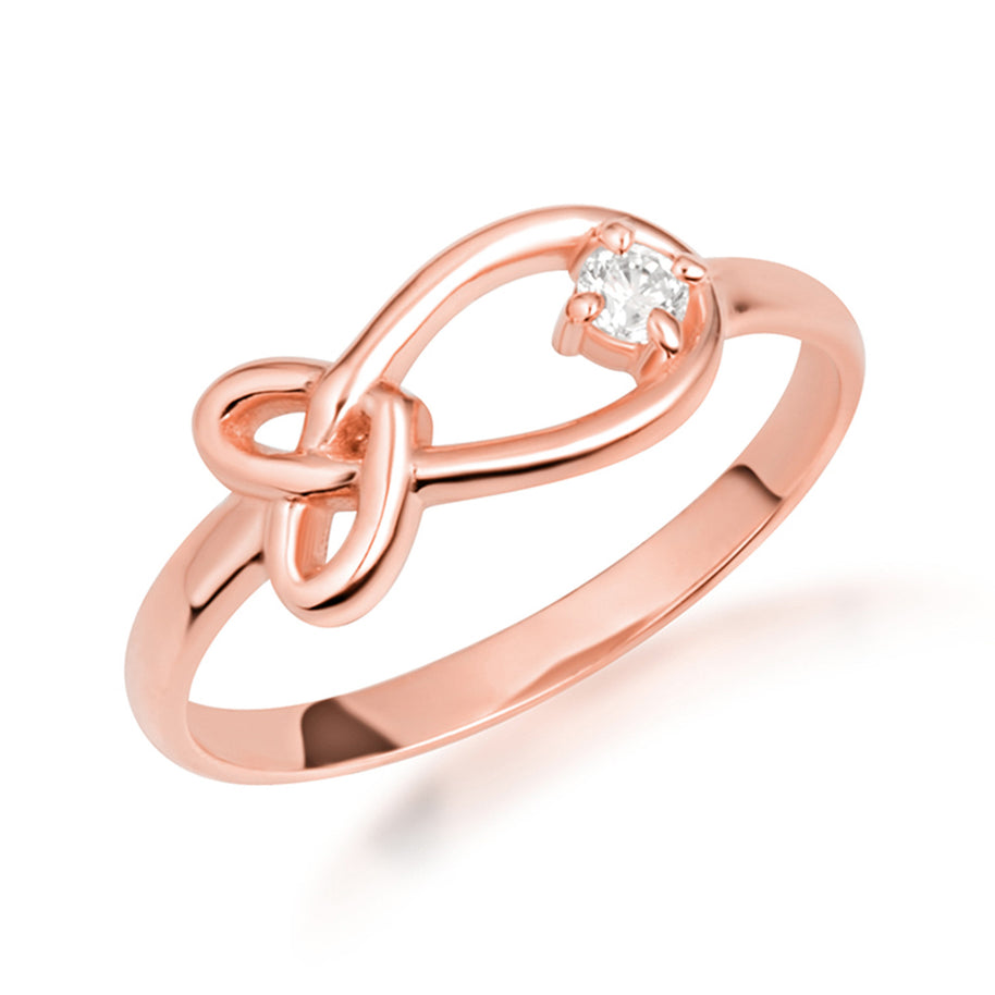 Gold Diamond Love Knot Ring (Available in Yellow/Rose/White Gold)