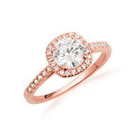 14K Gold Lab Grown Diamond Halo Engagement Ring (Available in Yellow/Rose/White Gold)