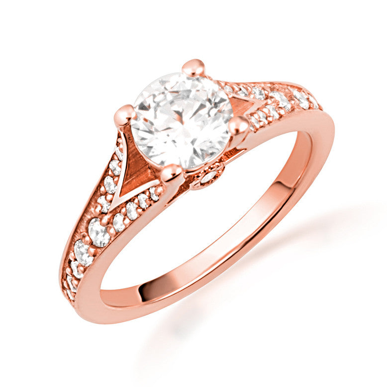 14K Gold Lab Grown Diamond Engagement Ring (Available in Yellow/Rose/White Gold)
