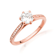 14K Gold Lab Grown Diamond Channel Set Engagement Ring (Available in Yellow/Rose/White Gold)