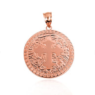 Gold Eastern Orthodox Botonée Budded Cross Medallion Pendant Necklace (Available in Small/Large & Yellow/Rose/White Gold)