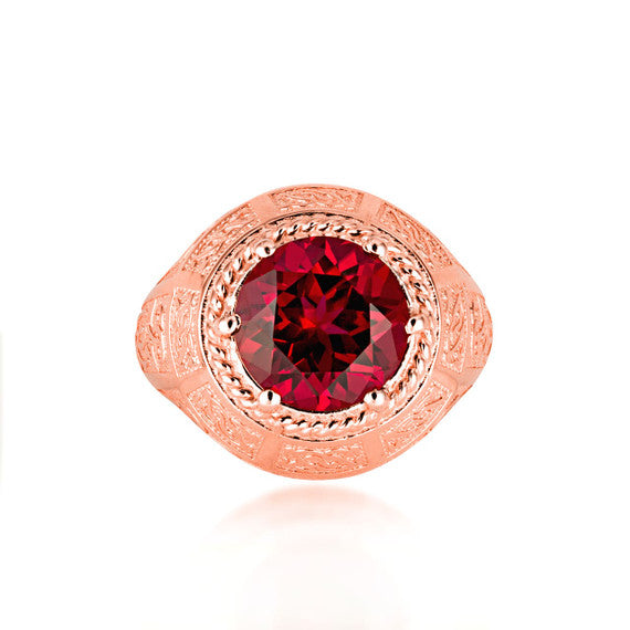 Gold Irish Celtic Trinity Knot Gemstone Rope Ring (Available in Yellow/Rose/White Gold)