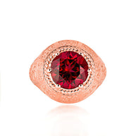 Gold Irish Celtic Trinity Knot Gemstone Rope Ring (Available in Yellow/Rose/White Gold)