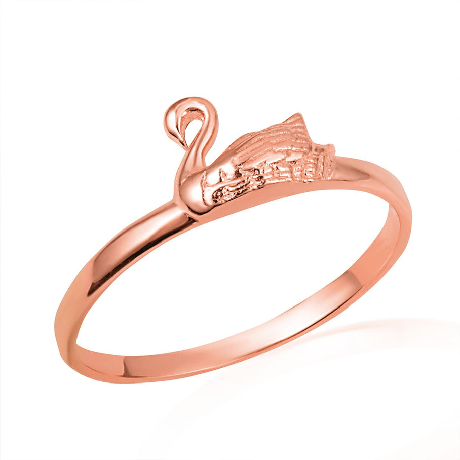 Gold Elegant Swan Ring (Available in Yellow/Rose/White Gold)