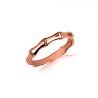 Gold Stackable Bamboo Band Ring (Available in Yellow/Rose/White Gold)