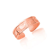 Gold Woman's Pathway Footprint Toe Ring (Available in Yellow/Rose/White Gold)