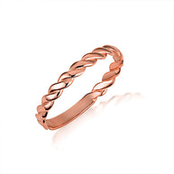 Gold Stackable Rope Band Ring (Available in Yellow/Rose/White Gold)