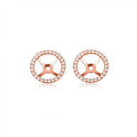 14K Gold Lab Grown Diamond Round Halo Earring Jacket Studs (Available in Yellow/Rose/White Gold)