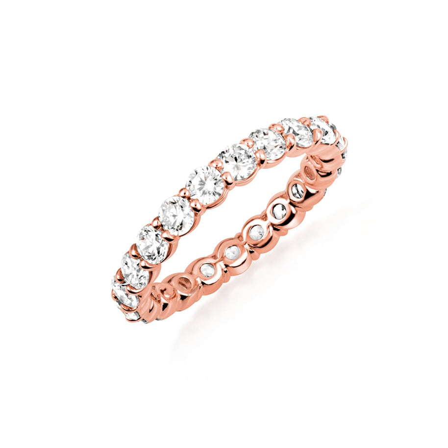 14K Gold 2.25cts Lab Grown Diamond Pave Set 3mm Wedding Band Ring (Available in Yellow/Rose/White Gold)