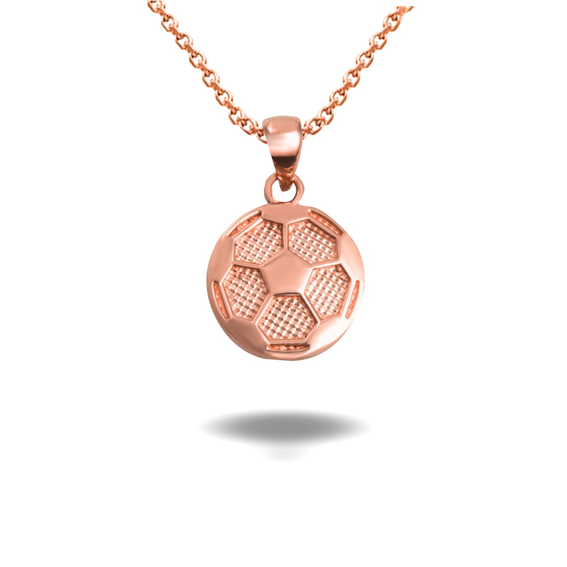 Gold Soccer Ball Sports Pendant Necklace (Available in Yellow/Rose/White Gold)