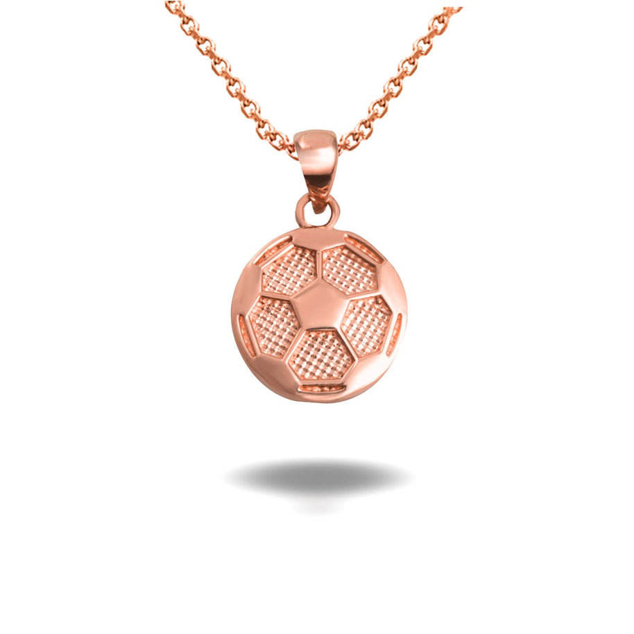 Gold Soccer Ball Sports Pendant Necklace (Available in Yellow/Rose/White Gold)