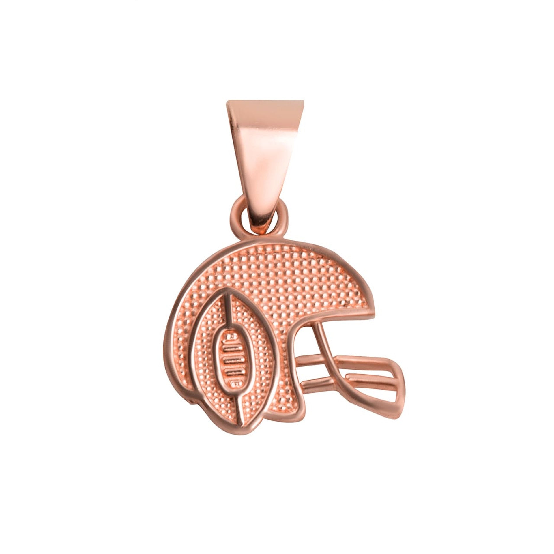 Gold Football Helmet Sports Pendant Necklace (Available in Yellow/Rose/White Gold)