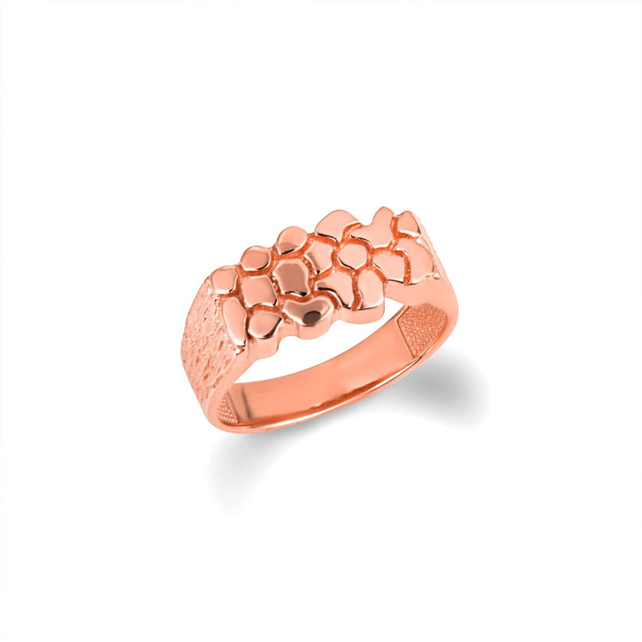Gold Men's Nugget Band Ring (Available in Yellow/Rose/White Gold)