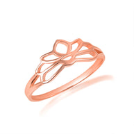 Gold Women's Lotus Flower Ring (Available in Yellow/Rose/White Gold)