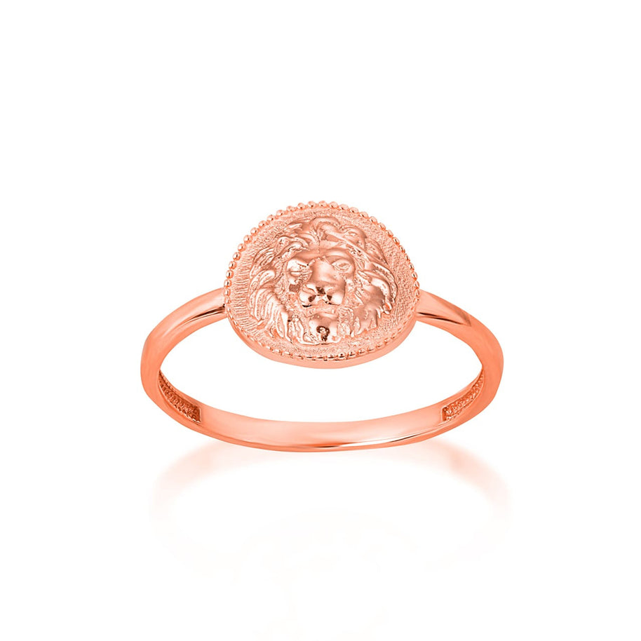 Gold Textured Lion Milgrain Statement Ring (Available in Yellow/Rose/White Gold)