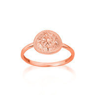 Gold Textured Lion Milgrain Statement Ring (Available in Yellow/Rose/White Gold)