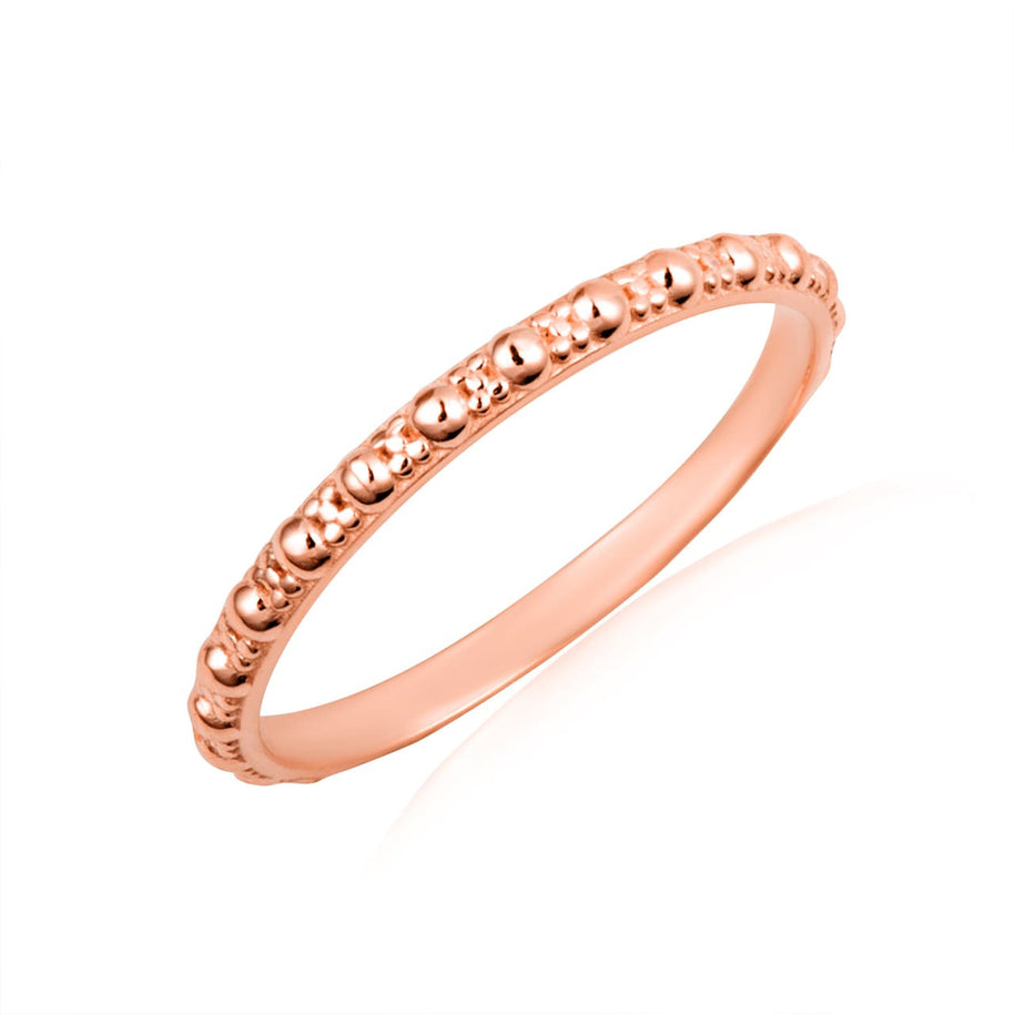 Gold Beaded Bubble Eternity Band Ring (Available in Yellow/Rose/White Gold)