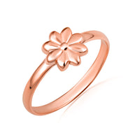 Gold Daisy Flower Ring (Available in Yellow/Rose/White Gold)