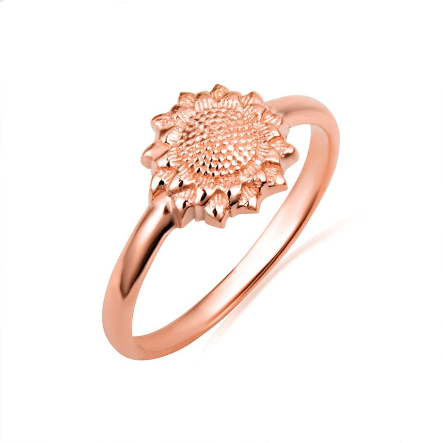 Gold Sunflower Ring (Available in Yellow/Rose/White Gold)