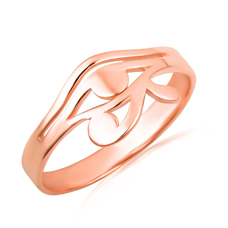 Gold Egyptian Eye Of Horus Wadjet Ring (Available in Yellow/Rose/White Gold)
