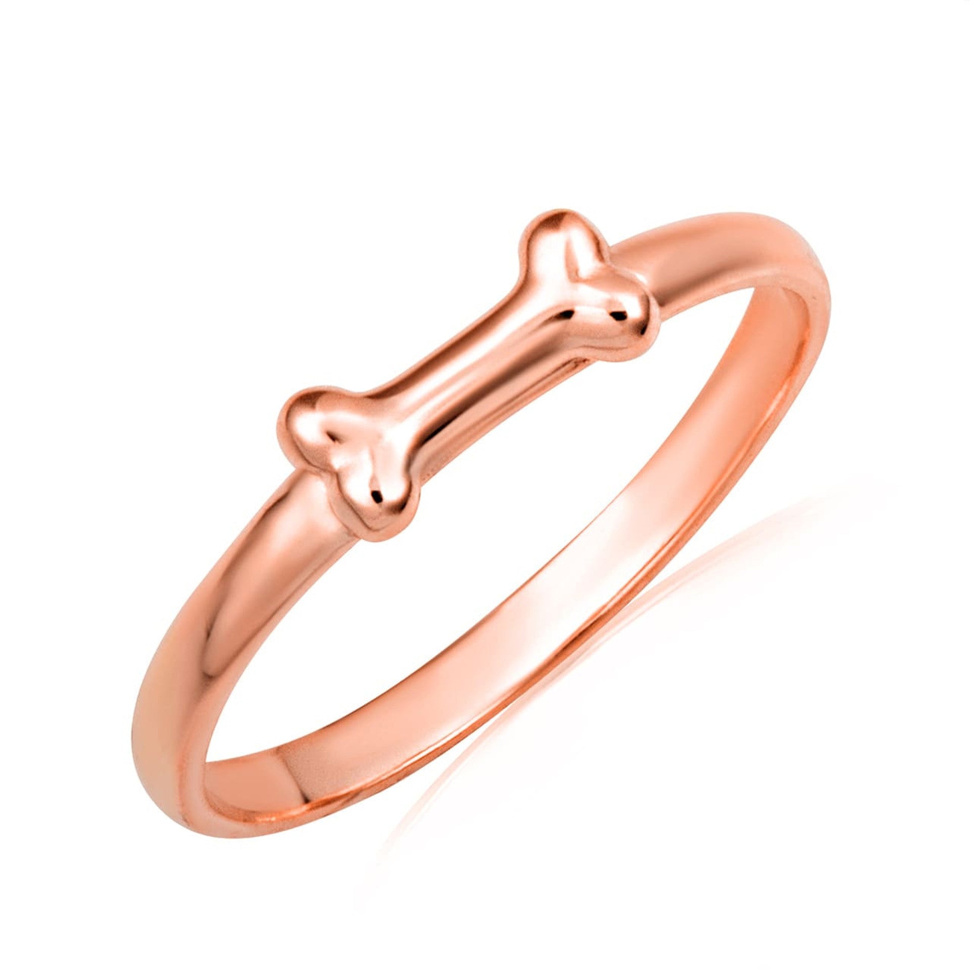 Gold Pet Dog Bone Ring (Available in Yellow/Rose/White Gold)