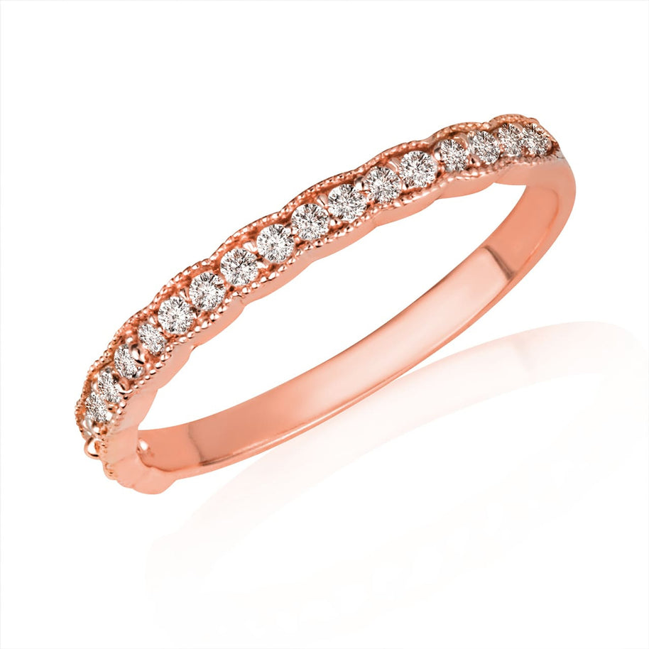 Gold Pave Set Diamond Band Ring (Available in Yellow/Rose/White Gold)