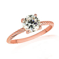Gold Personalized Birthstone Rope Ring (Available in Yellow/Rose/White Gold)