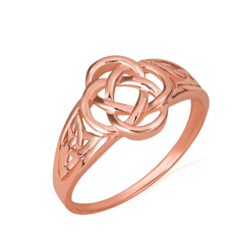Gold Woman's Symbolic Dara Knot Trinity Ring (Available in Yellow/Rose/White Gold)