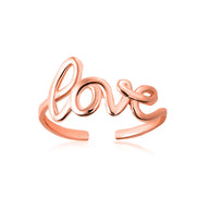 Gold Love Cursive Script Toe Ring (Available in Yellow/Rose/White Gold)