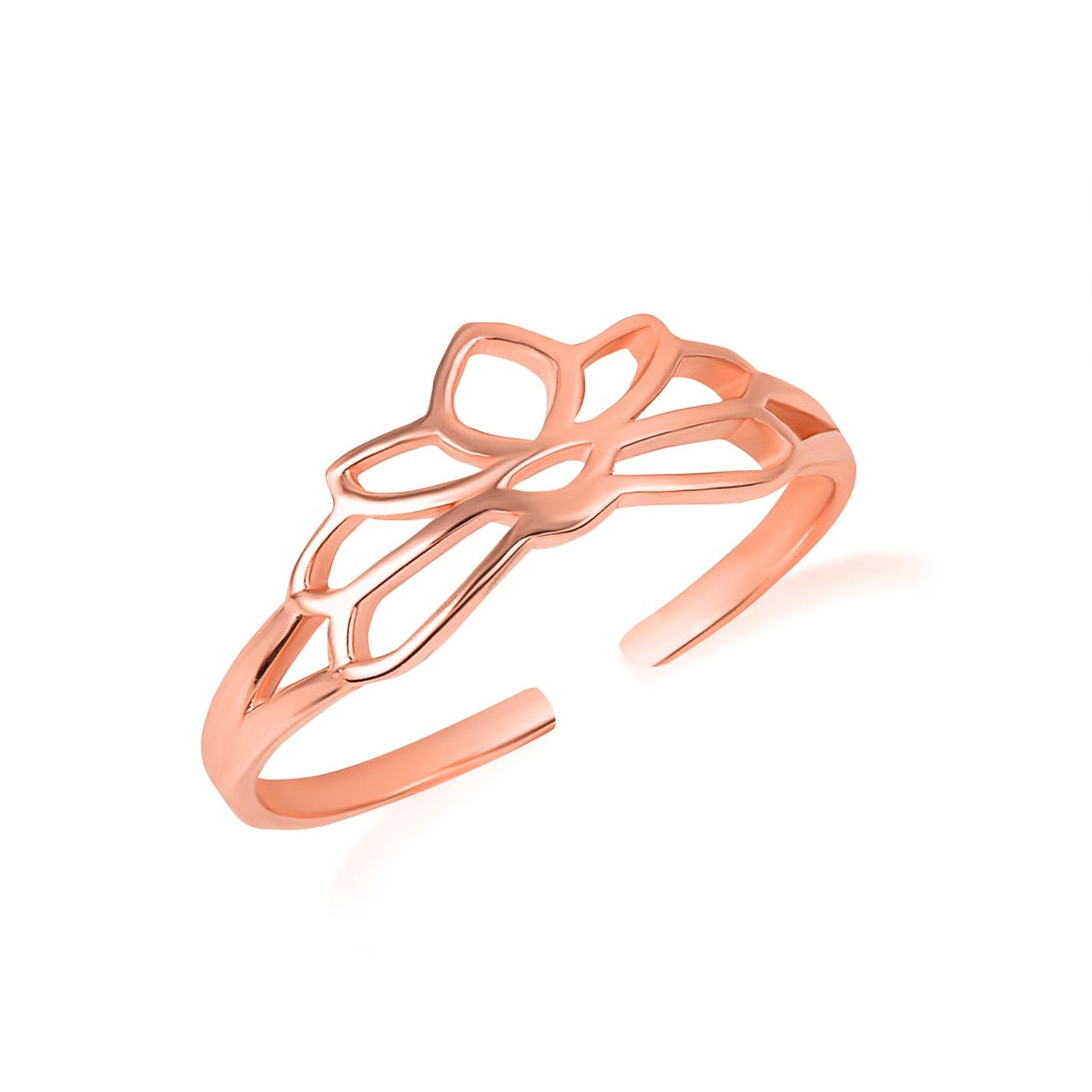 Gold Women's Lotus Flower Toe Ring (Available in Yellow/Rose/White Gold)