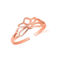 Gold Women's Lotus Flower Toe Ring (Available in Yellow/Rose/White Gold)