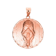 Solid Gold Viking Odin Head Shield Norse Pendant Necklace (Available in Yellow/Rose/White Gold)