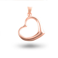 Gold Medium Curved Heart Pendant Necklace (Available in Yellow/Rose/White Gold)