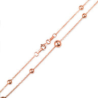 14K Gold Bead Link Chain Necklace (Available in Yellow/Rose/White Gold)