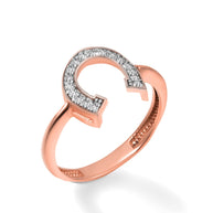 Gold Lucky Horseshoe Diamond Ring (Available in Yellow/Rose/White Gold)