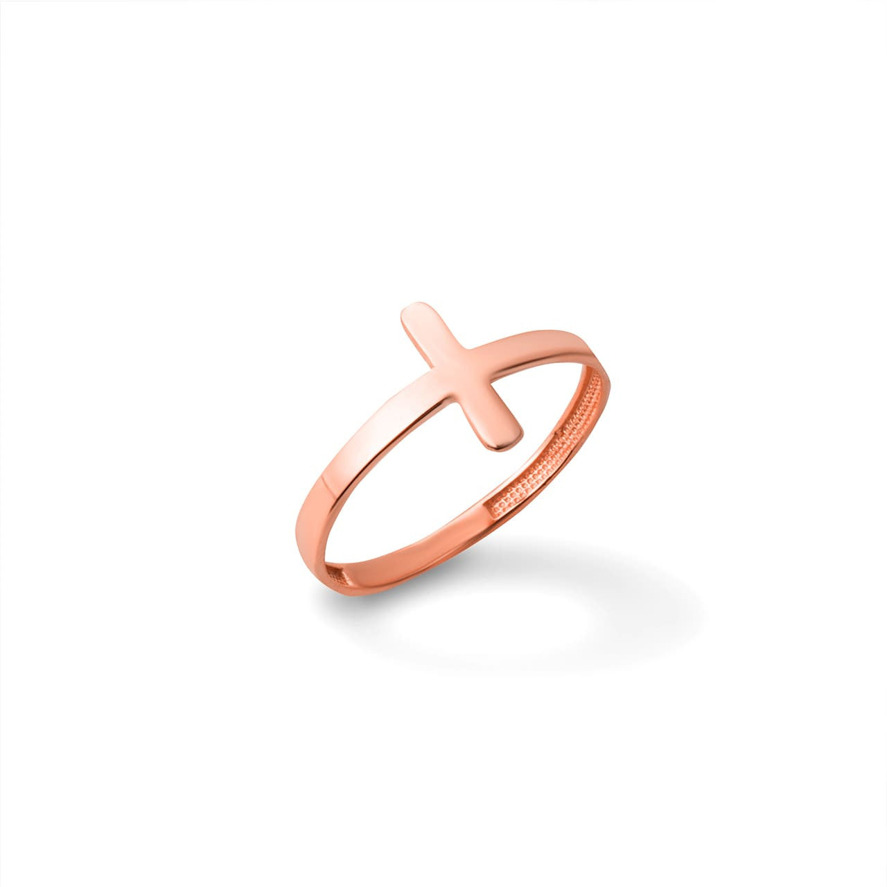 Gold Sideways Cross Band Ring (Available in Yellow/Rose/White Gold)