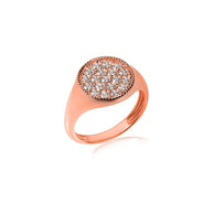 Gold Cubic Zirconia Signet Ring (Available in Yellow/Rose/White Gold)