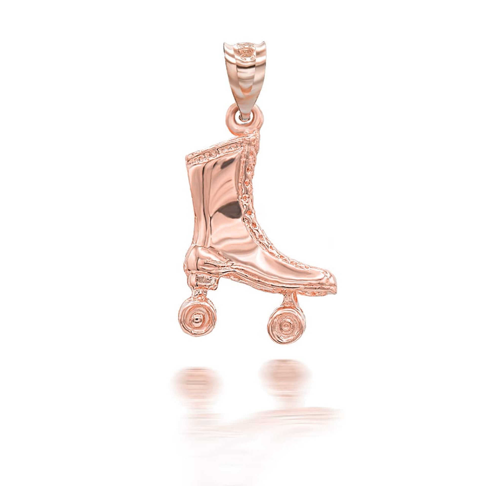 Gold 3D Roller Skates Pendant Necklace (Available in Yellow/Rose/White Gold)