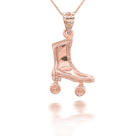 Gold 3D Roller Skates Pendant Necklace (Available in Yellow/Rose/White Gold)
