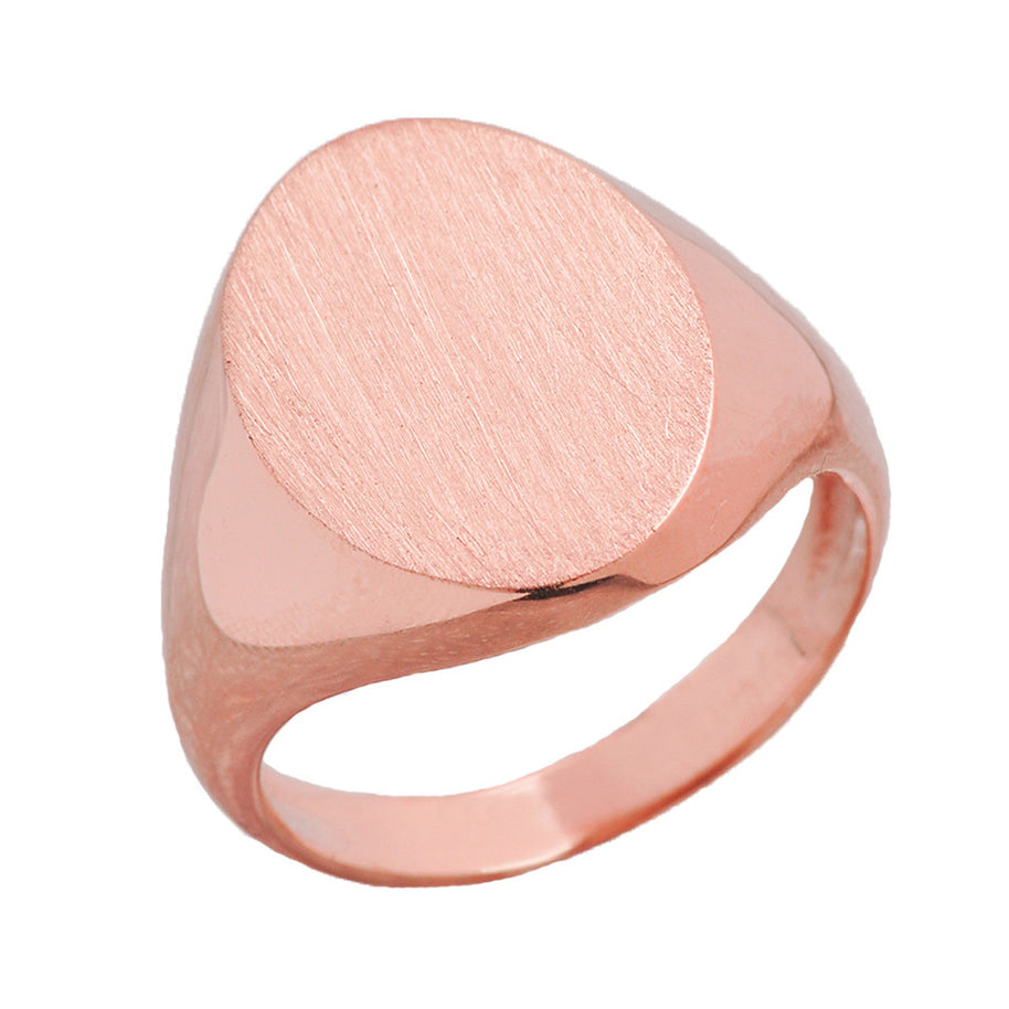 Gold Engravable Oval Signet Ring (Available in Yellow/Rose/White Gold)