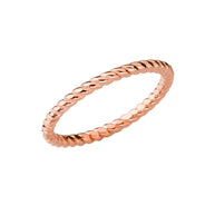 10K/14K Gold Rope Band Stackable Ring (Available in Yellow Gold, Rose Gold, White Gold)