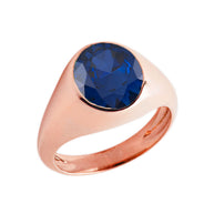 Gold Birthstone Gentleman's Pinky Ring (Available in Yellow/Rose/White Gold)